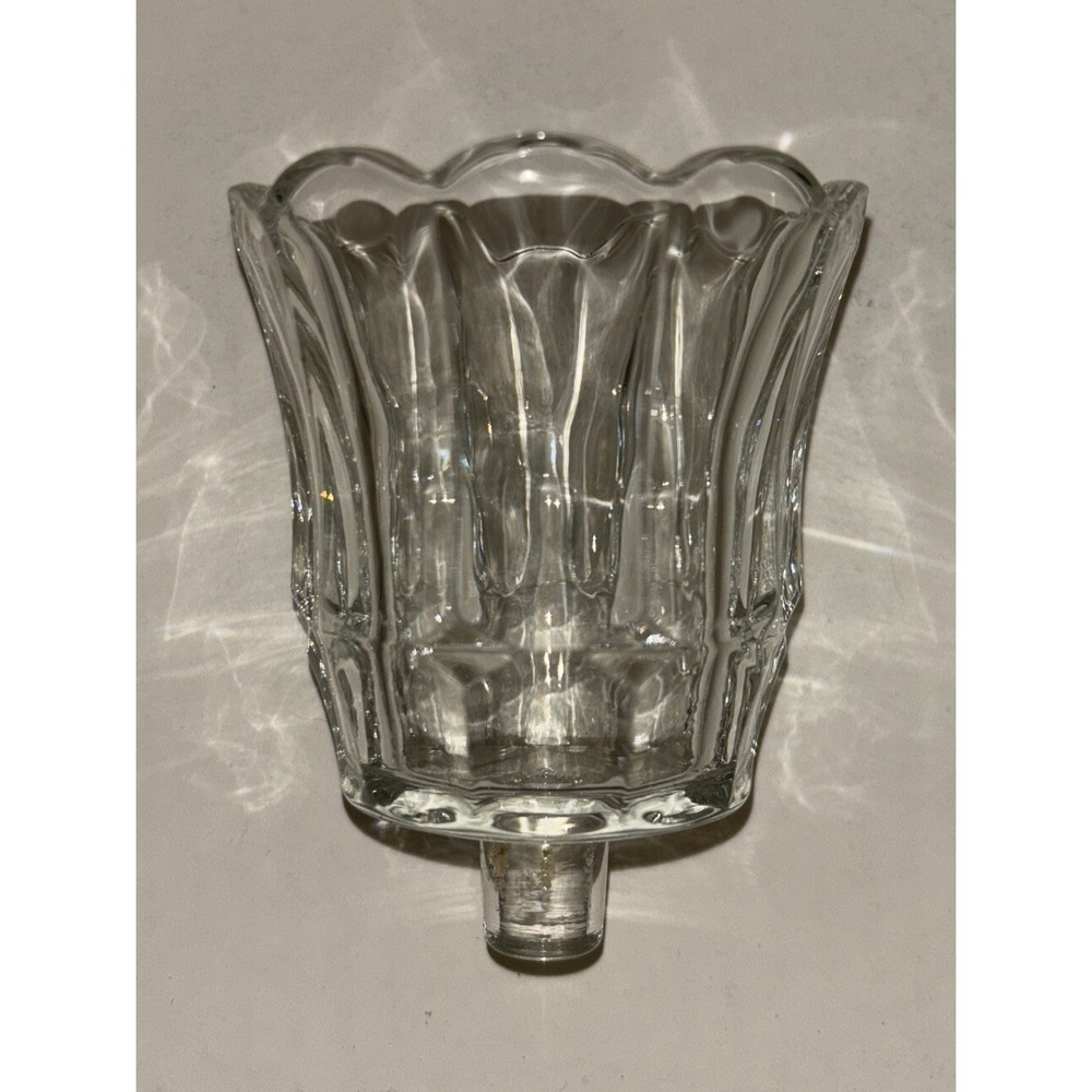 Clear Glass Votive Candle Holder VTG Home‎ Interiors Starlight Sconce Peg Shade